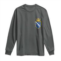 Bosnia and Herzegovina Flag Emblem with Crown Long Sleeve Shirt