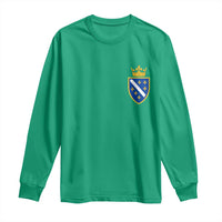 Bosnia and Herzegovina Flag Emblem with Crown Long Sleeve Shirt