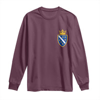 Bosnia and Herzegovina Flag Emblem with Crown Long Sleeve Shirt