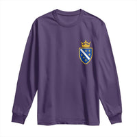 Bosnia and Herzegovina Flag Emblem with Crown Long Sleeve Shirt