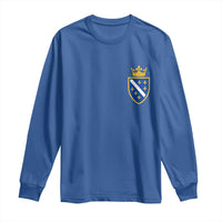 Bosnia and Herzegovina Flag Emblem with Crown Long Sleeve Shirt