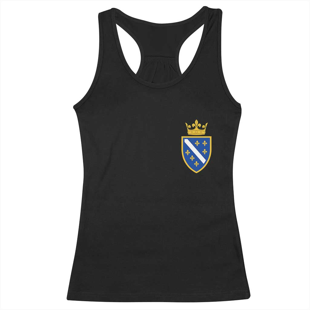 Bosnia and Herzegovina Flag Emblem with Crown Racerback Tank Top