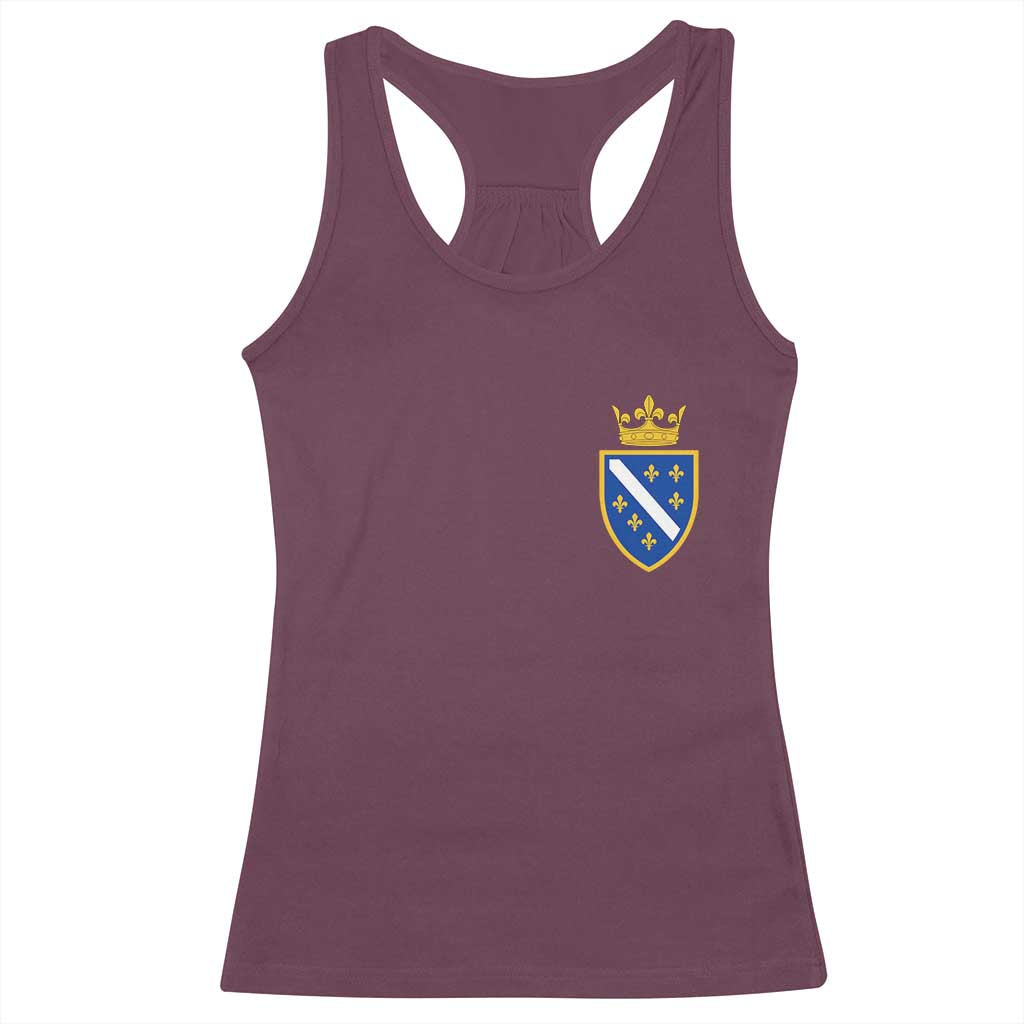 Bosnia and Herzegovina Flag Emblem with Crown Racerback Tank Top