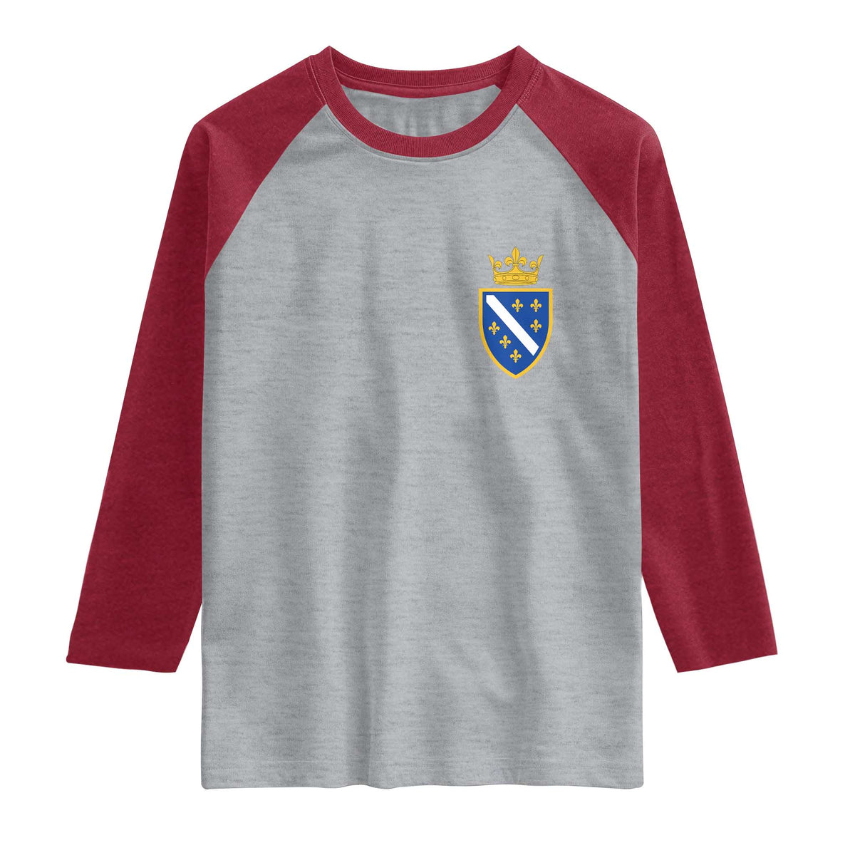 Bosnia and Herzegovina Flag Emblem with Crown Raglan Shirt