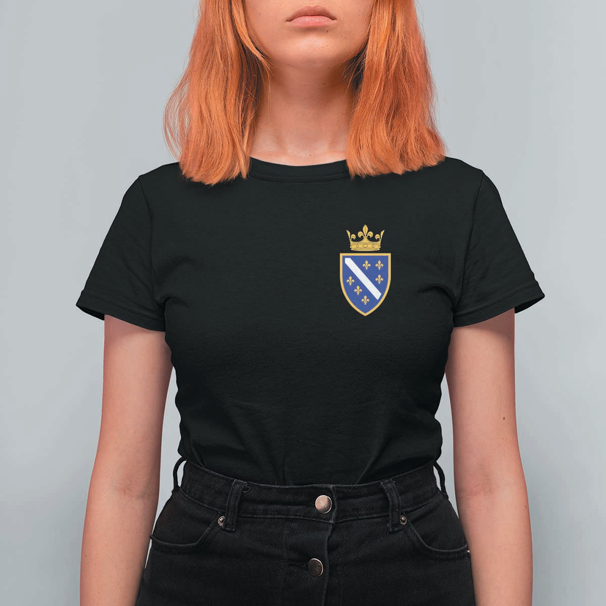 Bosnia and Herzegovina Flag Emblem with Crown T Shirt For Women