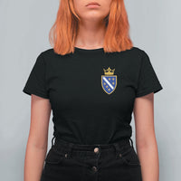 Bosnia and Herzegovina Flag Emblem with Crown T Shirt For Women