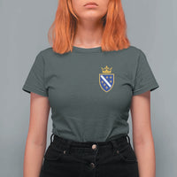 Bosnia and Herzegovina Flag Emblem with Crown T Shirt For Women