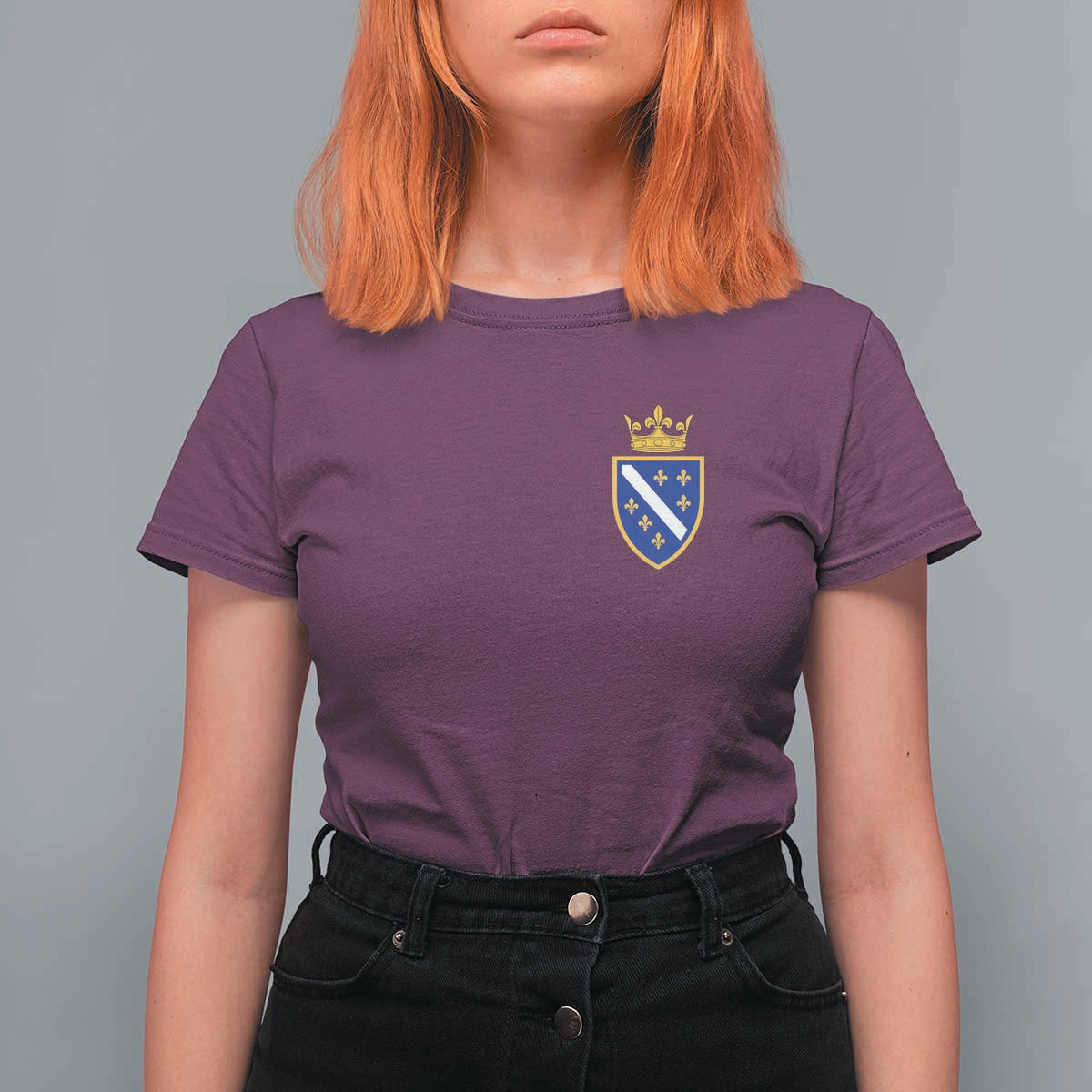 Bosnia and Herzegovina Flag Emblem with Crown T Shirt For Women