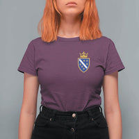 Bosnia and Herzegovina Flag Emblem with Crown T Shirt For Women