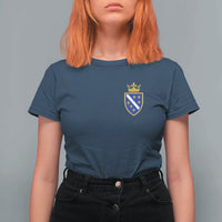 Bosnia and Herzegovina Flag Emblem with Crown T Shirt For Women