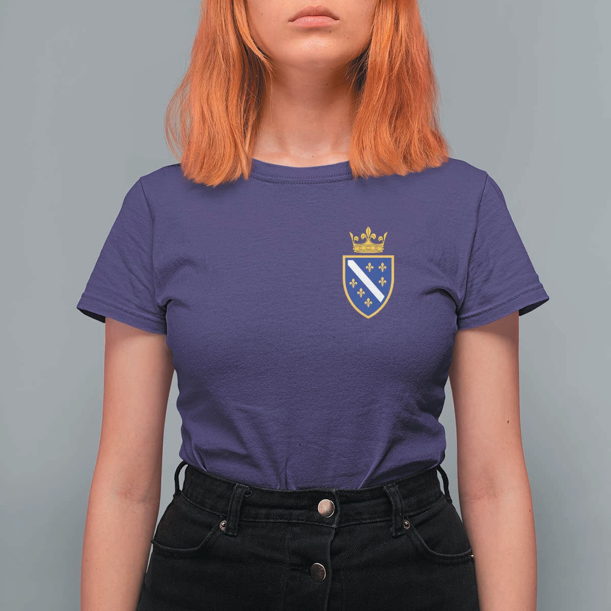Bosnia and Herzegovina Flag Emblem with Crown T Shirt For Women