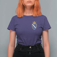 Bosnia and Herzegovina Flag Emblem with Crown T Shirt For Women