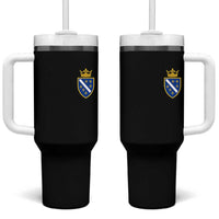 Bosnia and Herzegovina Flag Emblem with Crown Tumbler With Handle