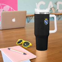 Bosnia and Herzegovina Flag Emblem with Crown Tumbler With Handle