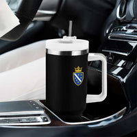 Bosnia and Herzegovina Flag Emblem with Crown Tumbler With Handle