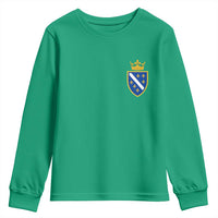 Bosnia and Herzegovina Flag Emblem with Crown Youth Sweatshirt
