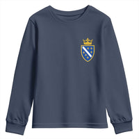 Bosnia and Herzegovina Flag Emblem with Crown Youth Sweatshirt
