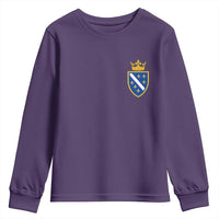 Bosnia and Herzegovina Flag Emblem with Crown Youth Sweatshirt
