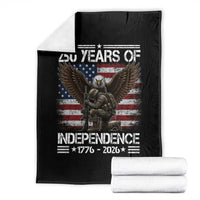 250 Years Of Independence Military Army Throw Blanket 250th Anniversary USA Bald Eagle