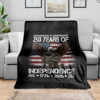 250 Years Of Independence Military Army Throw Blanket 250th Anniversary USA Bald Eagle