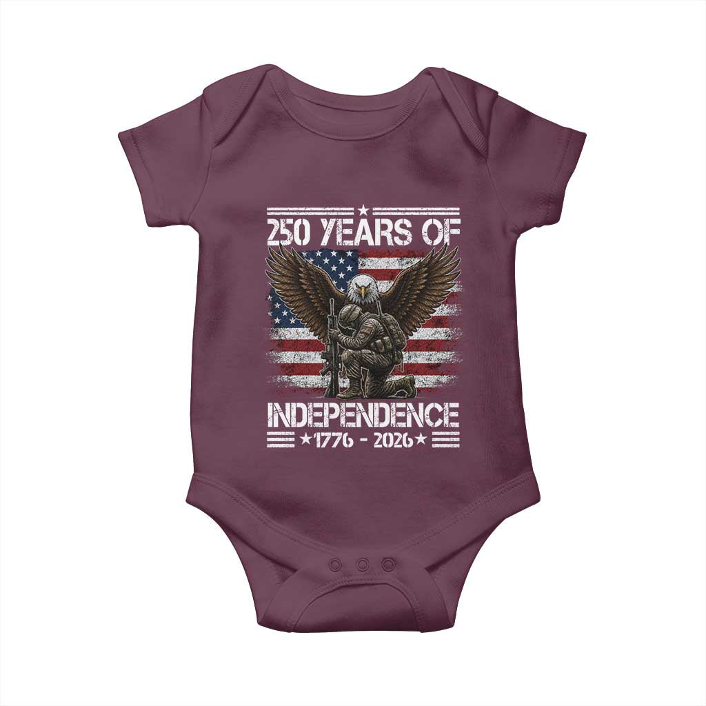 250 Years Of Independence Military Army Baby Onesie 250th Anniversary USA Bald Eagle