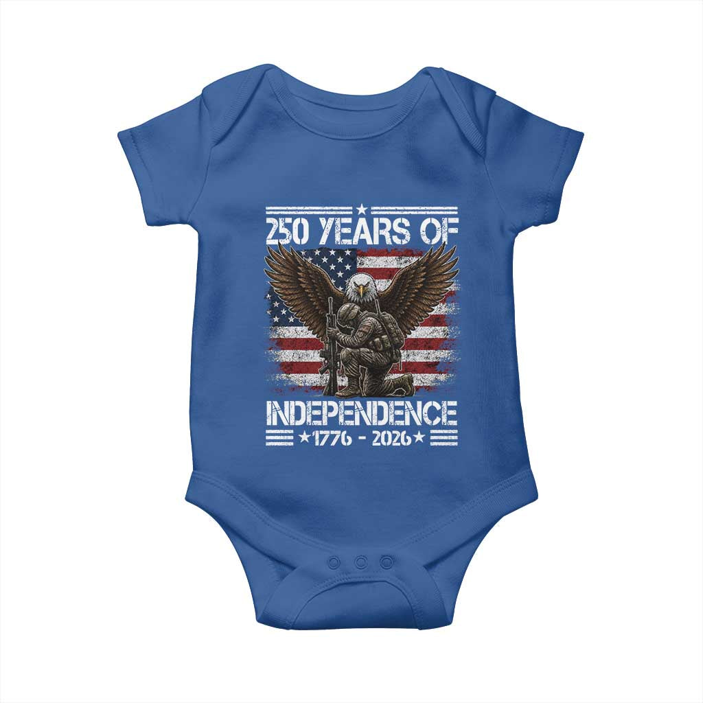 250 Years Of Independence Military Army Baby Onesie 250th Anniversary USA Bald Eagle