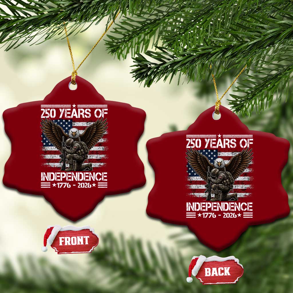 250 Years Of Independence Military Army Ceramic Ornament 250th Anniversary USA Bald Eagle