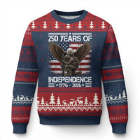 250 Years Of Independence Military Army Ugly Christmas Sweater 250th Anniversary USA Bald Eagle