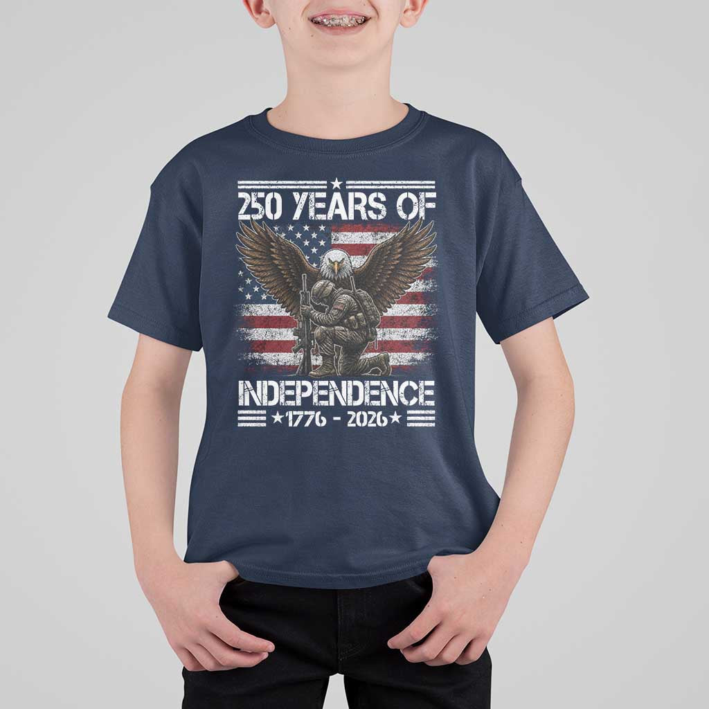 250 Years Of Independence Military Army T Shirt For Kid 250th Anniversary USA Bald Eagle