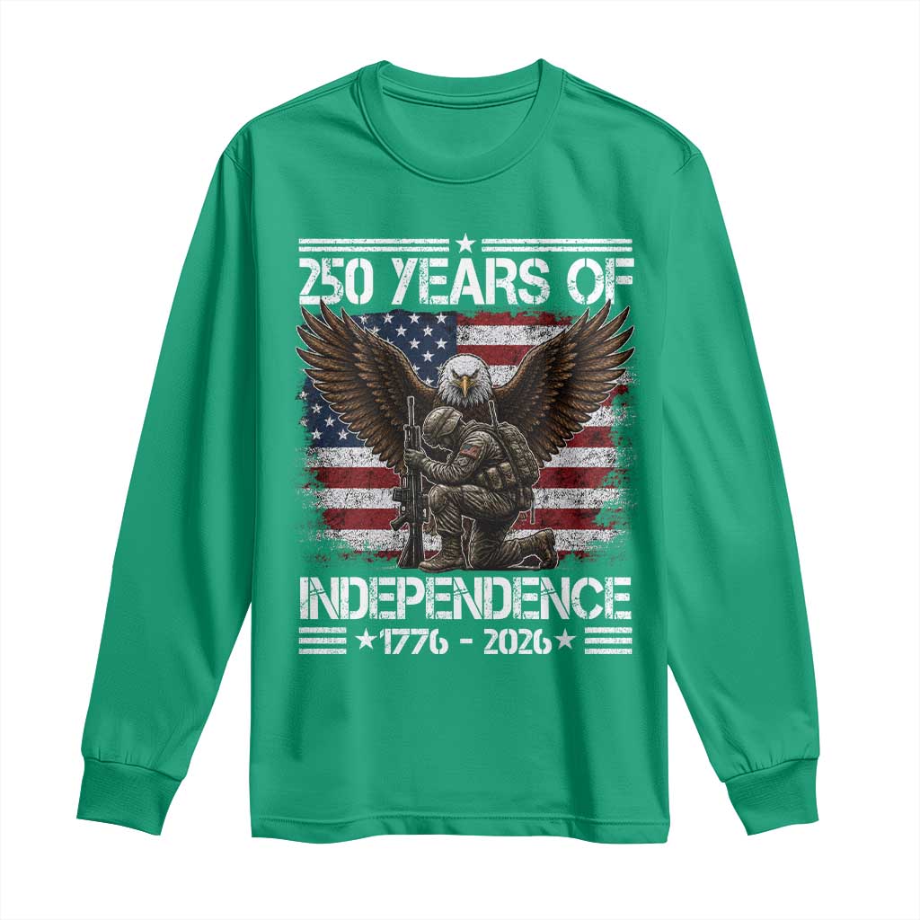 250 Years Of Independence Military Army Long Sleeve Shirt 250th Anniversary USA Bald Eagle