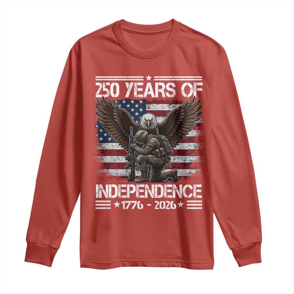 250 Years Of Independence Military Army Long Sleeve Shirt 250th Anniversary USA Bald Eagle