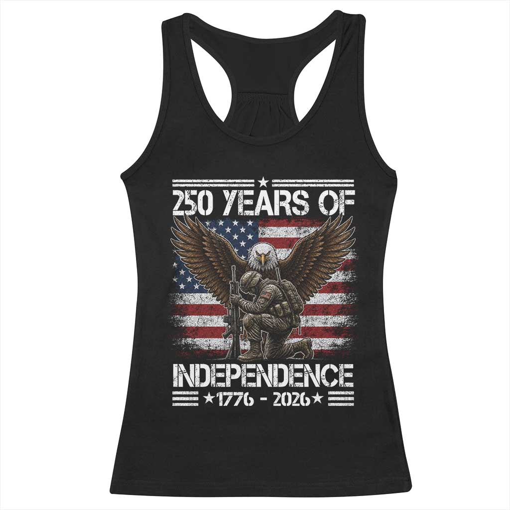 250 Years Of Independence Military Army Racerback Tank Top 250th Anniversary USA Bald Eagle