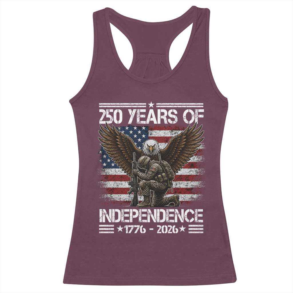 250 Years Of Independence Military Army Racerback Tank Top 250th Anniversary USA Bald Eagle