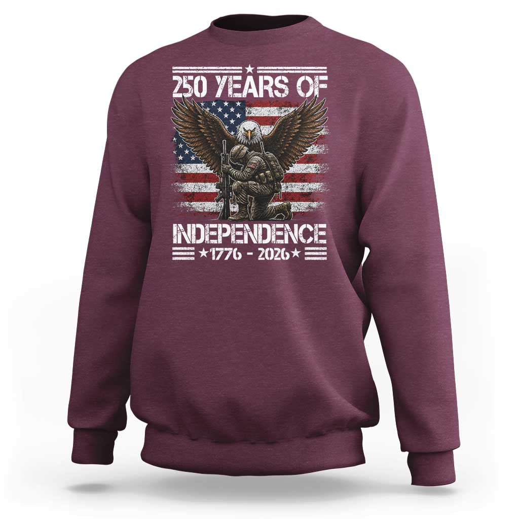 250 Years Of Independence Military Army Sweatshirt 250th Anniversary USA Bald Eagle