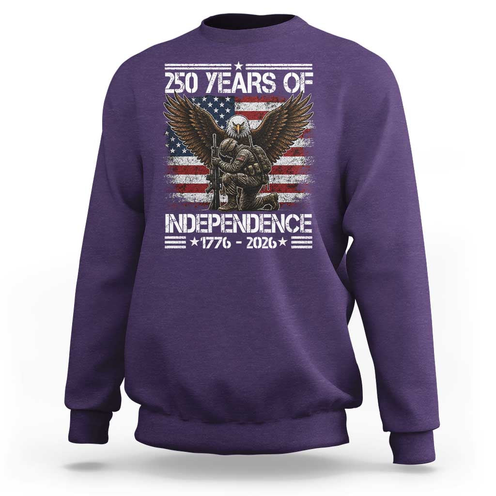250 Years Of Independence Military Army Sweatshirt 250th Anniversary USA Bald Eagle