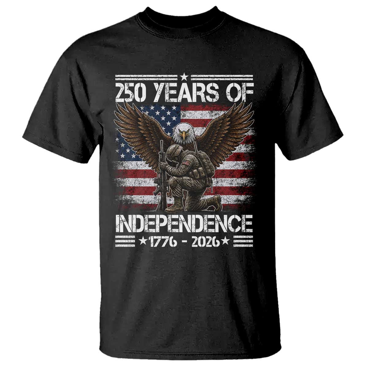 250 Years Of Independence Military Army T Shirt 250th Anniversary USA Bald Eagle