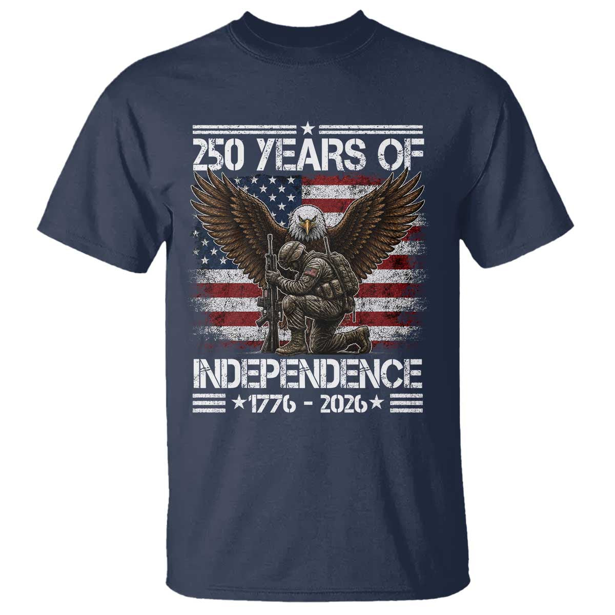 250 Years Of Independence Military Army T Shirt 250th Anniversary USA Bald Eagle