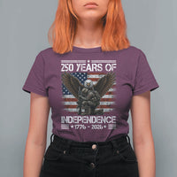 250 Years Of Independence Military Army T Shirt For Women 250th Anniversary USA Bald Eagle