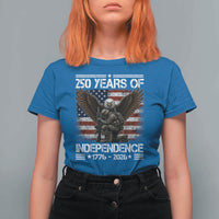 250 Years Of Independence Military Army T Shirt For Women 250th Anniversary USA Bald Eagle