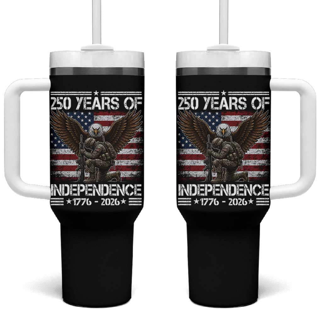 250 Years Of Independence Military Army Tumbler With Handle 250th Anniversary USA Bald Eagle