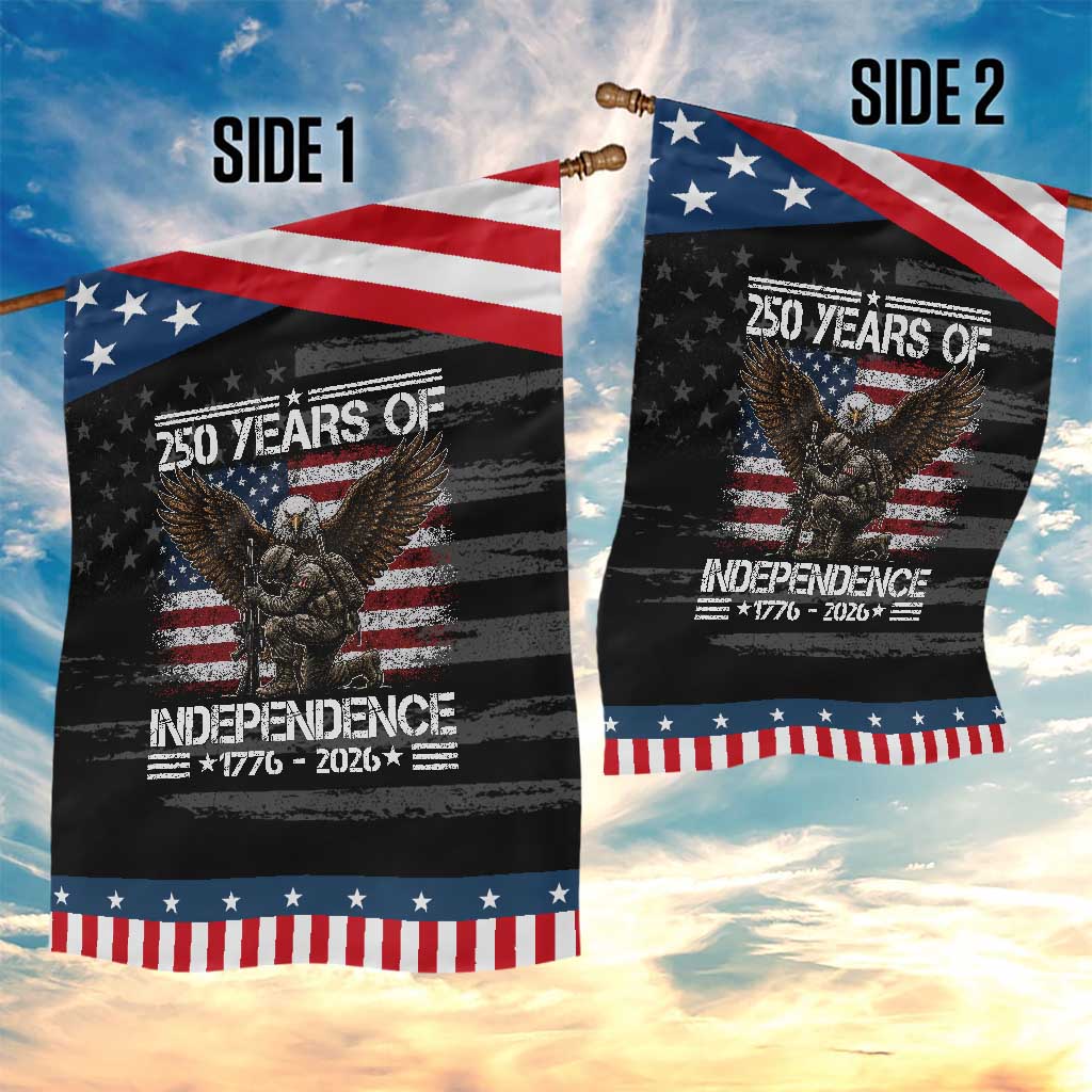 250 Years Of Independence Military Army Patriotic Garden Flag 250th Anniversary USA Bald Eagle