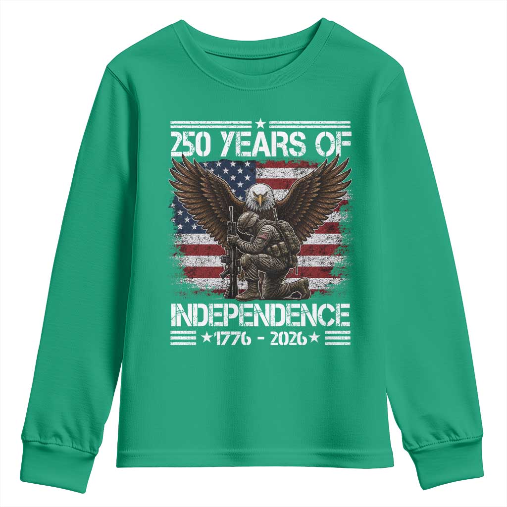250 Years Of Independence Military Army Youth Sweatshirt 250th Anniversary USA Bald Eagle