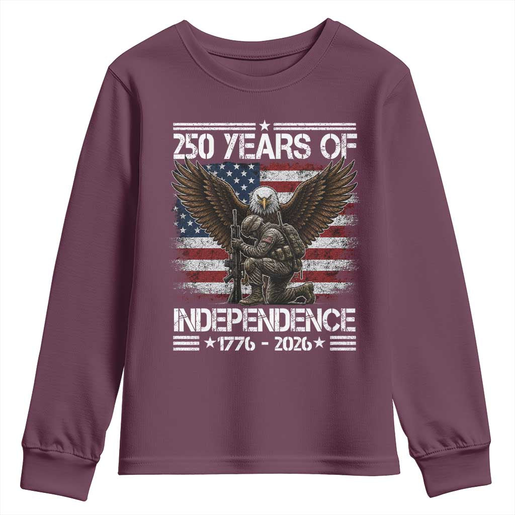 250 Years Of Independence Military Army Youth Sweatshirt 250th Anniversary USA Bald Eagle