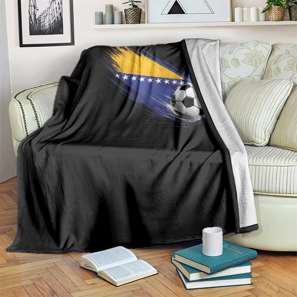 Bosnia and Herzegovina Soccer Lover Bosnian Flag Throw Blanket