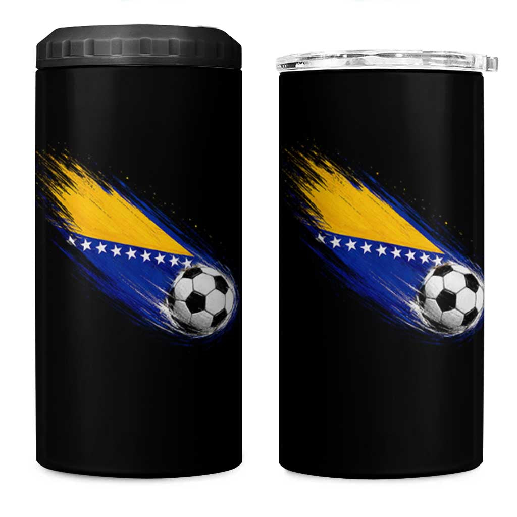 Bosnia and Herzegovina Soccer Lover Bosnian Flag 4 in 1 Can Cooler Tumbler