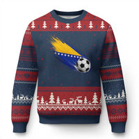 Bosnia and Herzegovina Soccer Lover Bosnian Flag Ugly Christmas Sweater