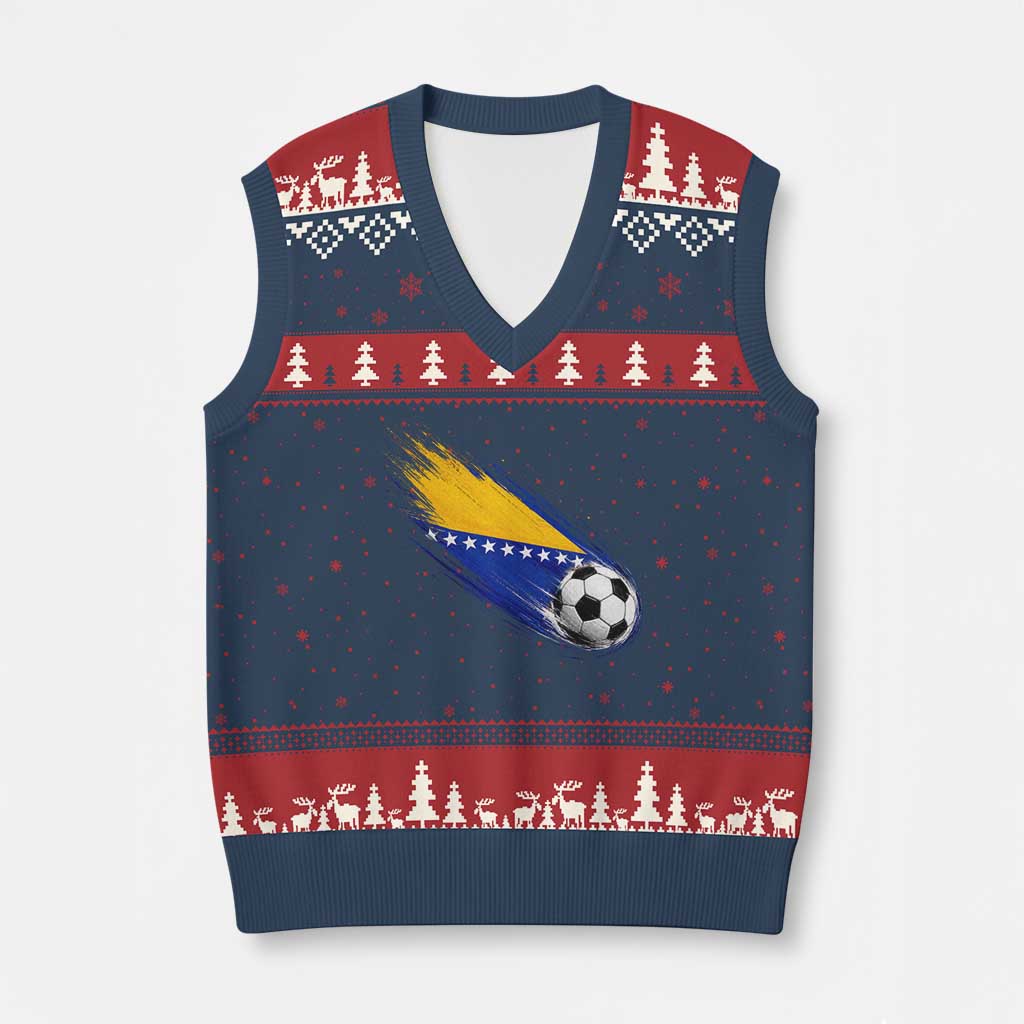 Bosnia and Herzegovina Soccer Lover Bosnian Flag V-Neck Knit Sweater Vest