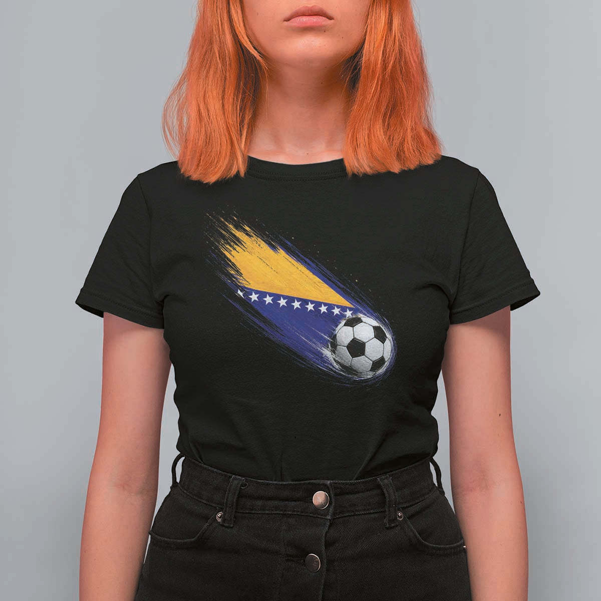 Bosnia and Herzegovina Soccer Lover Bosnian Flag T Shirt For Women