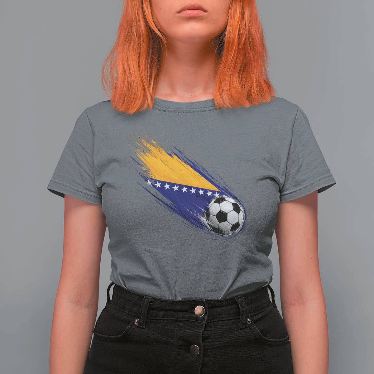 Bosnia and Herzegovina Soccer Lover Bosnian Flag T Shirt For Women