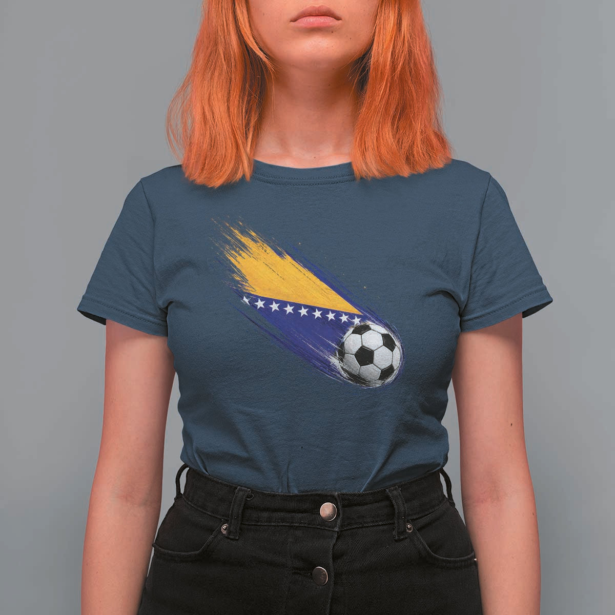 Bosnia and Herzegovina Soccer Lover Bosnian Flag T Shirt For Women